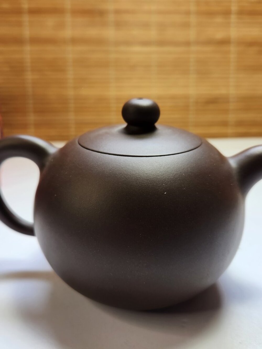 Vintage Chinese Yixing Zisha Purple Clay Xi Shi Teapot Signed Stamp Box 10oz